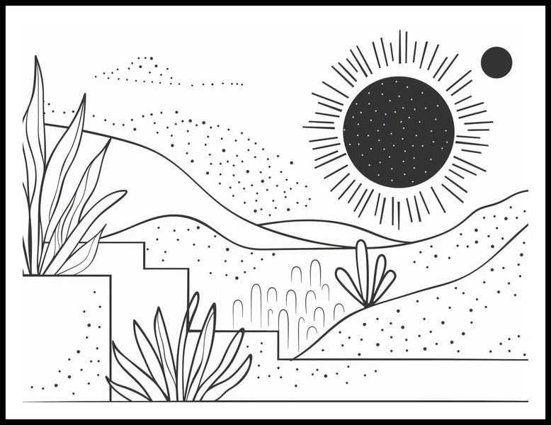 Plakat 100x75cm Linearny Pejzaż zdjęcie 3