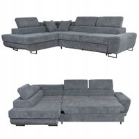 Narożnik rogówka rozkładany f spania Savio lewy Family meble szary sztruks