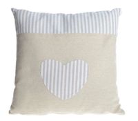 Poduszka beżowa z sercem