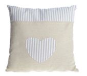 Poduszka beżowa z sercem