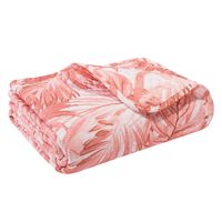 Narzuta dekoracyjna HIBISCUS 240x260 pikowana pudrowa w kwiaty