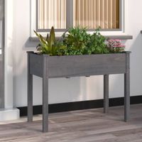 Kwietnik z wyściółką, szary, 118x59x76 cm, drewno jodłowe