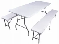 ZESTAW MEBLI OGRODOWYCH STÓŁ CATERINGOWY BANKIETOWY SKŁADANY WALIZKA ŁAWKI