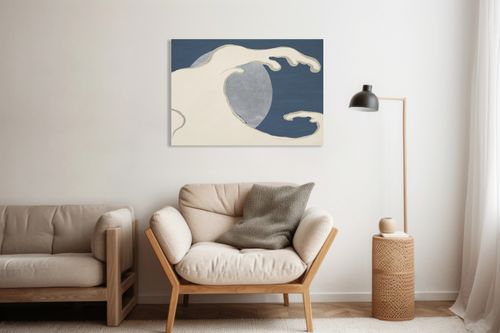 Obraz 100x70cm Waves and Sun, Sekka Japoński Vintage do Salonu na Arena.pl