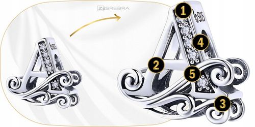 CHARMS LITERKA A srebro 925 srebrna litera koralik zawieszka charms pr S925 na Arena.pl