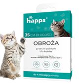 HAPPS Obroża przeciw pchłom dla kota 35cm Wodoodporna Skuteczna do 4 m-cy