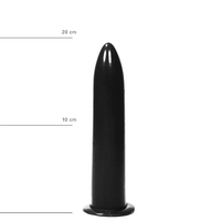 GŁADKIE DILDO ALL BLACK 20 CM CZARNE