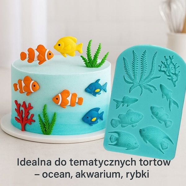 Forma silikonowa do masy cukrowej AKWARIUM Rybki zdjęcie 4