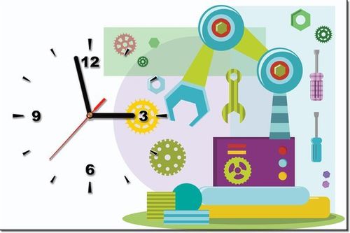 60CM 40CM ZEGAR OBRAZ KOLOROWA MASZYNA DRUK PŁÓTNO RAMA na Arena.pl