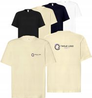 męska KOSZULKA oversize T-SHIRT własn HAFT LOGO firmowa reklamowa 5 szt
