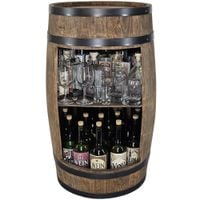 Drewniana szafka na alkohol barek beczka minibar stojak na butelki wino