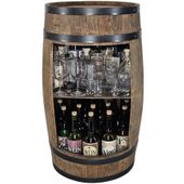 Drewniana szafka na alkohol barek beczka minibar stojak na butelki wino