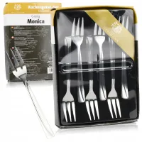 WIDELCZYKI DESEROWE WIDELEC DO CIASTA KPL 6 SZT W POŁYSKU STAL NIERDZEWNA