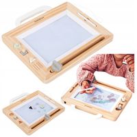 Drewniana Zabawka Edukacyjna Znikopis Z Stempelkami Tablica Do Rysowania