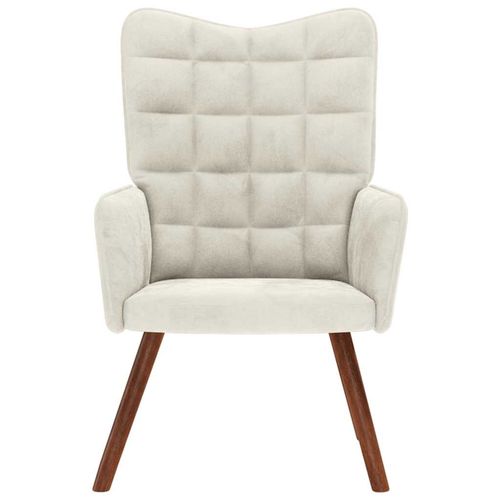 Fotel, kremowy, obity aksamitem na Arena.pl