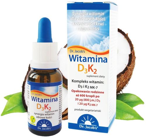 WITAMINA K2 MK-7 + D3 KROPLE NATURALNE Jacobs na Arena.pl