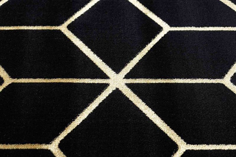 RUG/LU/MOSSE/HEXAGON2/BLACK+GOLD/80x150 zdjęcie 3