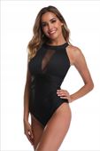 STRÓJ KOSTIUM KĄPIELOWY MONOKINI CZARNY BLACK M