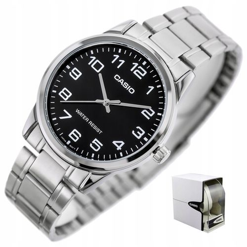 ZEGAREK MĘSKI CASIO HERMAN +BOX +GRAWER stalowy cyfry bransoleta srebrny na Arena.pl