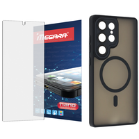 szkło hybrydowe do samsung galaxy s25 ultra + magsafe etui czarne tpu