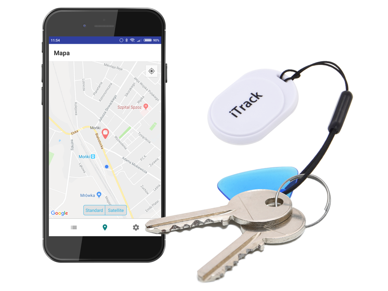 iTrack Mini lokalizator kluczy Bluetooth GPS biały zdjęcie 3