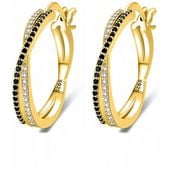 Srebrne kolczyki koła kółka damskie cyrkonie kolczyki srebro pozłacane