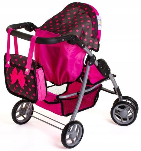WÓZEK DLA LALEK spacerowy duża spacerówka TORBA PRZEWIJAK regulowana rączka na Arena.pl