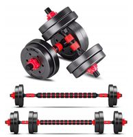 HANTLE 10kg BITUMICZNE 2x5kg + GRYF SZTANGA ZESTAW HANTLI REGULOWANYCH