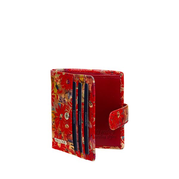 Czerwony portfel damski BajuBaj z naturalnej skóry licowej PD1042s132 zdjęcie 3