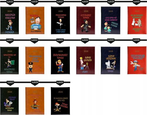 Kalendarz A5 2026 tygodniowy KSIĄŻKOWY PREZENT DLA LEKARZA Z IMIENIEM na Arena.pl