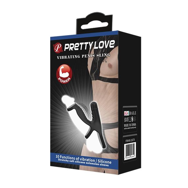 Pretty Love- Vibratingpenis Sling, 10 Vibration Functions zdjęcie 8