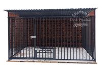 Kojec dla Psów 3x2,5m Drewniana podłoga - Uchwyt na Miski ID599