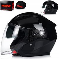 KASK MOTOCYKLOWY OTWARTY CZARNY POŁYSK SKUTER CHOPPER BLENDA HOMOLOGACJA M