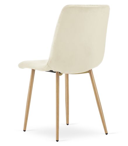 Krzesło TURIN - jasny beż aksamit / nogi kolor drewna x 3 na Arena.pl