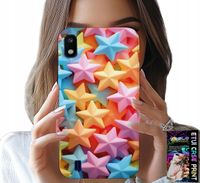 ETUI DO SAMSUNG A10 - KOLOROWE GWIAZDKI GWIAZDA FUTERAŁ +FOLIA