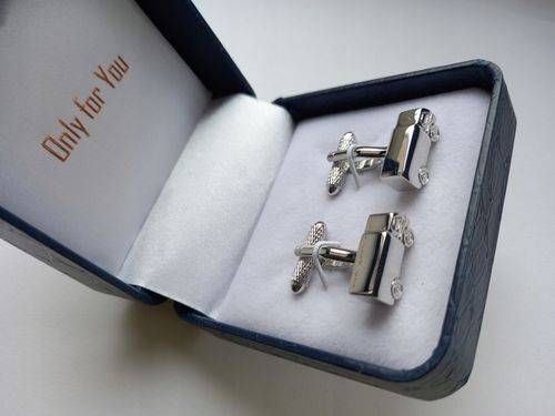 Pozłacane spinki do mankietów EXC Ciężarówka TIR dla Kierowcy Logistyka na Arena.pl