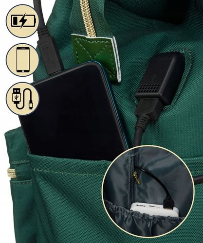 Plecak damski miejski na laptop port USB pojemny kieszenie PETERSON na Arena.pl