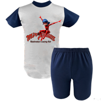 Krótka Piżama dziecięca Biedronka i Czarny Kot