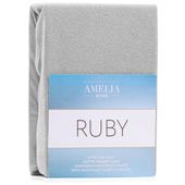 Prześcieradło Frotte Rubin z gumką jasnoszare 180x200 +30 cm AmeliaHome