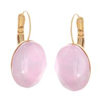 kolczyki z owalnym, różowym kryształem soft pink primero (p22/zim/16/3au)