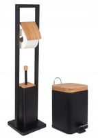 Zestaw łazienkowy KOSZ NA ŚMIECI stojak NA PAPIER TOALETOWY szczotka DO WC