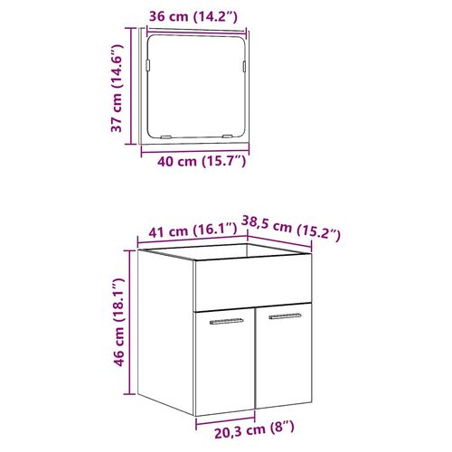 2-częściowy zestaw mebli łazienkowych, kolor starego drewna na Arena.pl