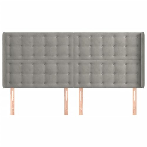 Zagłówek uszak, jasnoszary, 163x16x118/128 cm, aksamit na Arena.pl