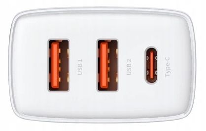 BASEUS SZYBKA ŁADOWARKA SIECIOWA 3xUSB USB-C 30W ZASILACZ DO TELEFONU AFC na Arena.pl