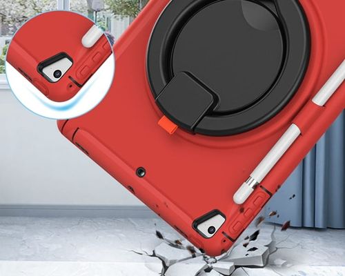 Etui do iPad 9/8/7 10.2" z Podstawką i Miejscem na Rysik Czerwone na Arena.pl