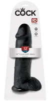 pipedream king cock czarny model z jądrami 30 cm przyssawka pvc