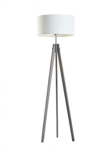 Popielata lampa podłogowa HAITI E27 na Arena.pl
