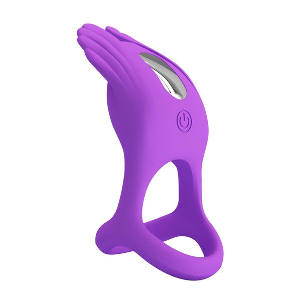 PRETTY LOVE - VIBRANT PENIS RING SILAS Black, 7 vibration functions zdjęcie 5