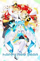 Pocztówka noworoczna - Vocaloid Hatsune Miku