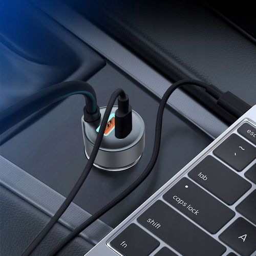Mocna ładowarka samochodowa POLION USB-A 2xUSB-C 65W QC3.0 PD z przewodem na Arena.pl